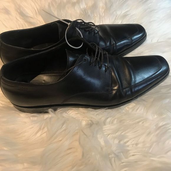 HUGO BOSS Men\'s Black Leather Lace Up Oxford Dress Shoes US 11.5 main image 13